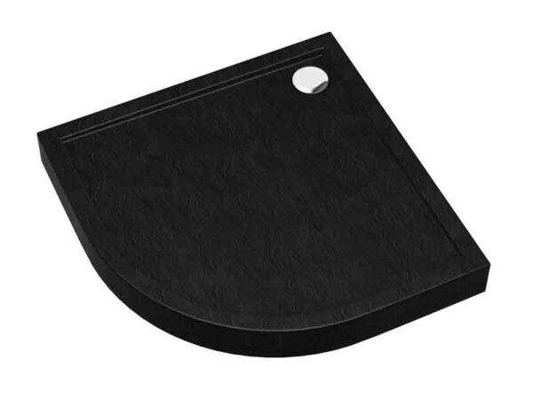 Musta suihkutarjotin Vento akryyli 90 x90cm, H=12cm, matala kaareva.